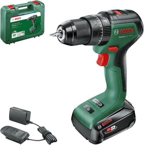Bosch UniversalImpact 18 Cordless Combi Drill – 18V Battery Included, Carrying Case